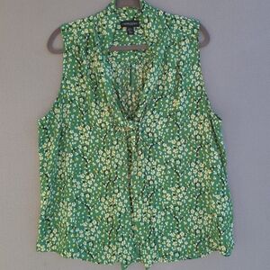 Cynthia Rowley Green Floral Women's Sleeveless Top XL